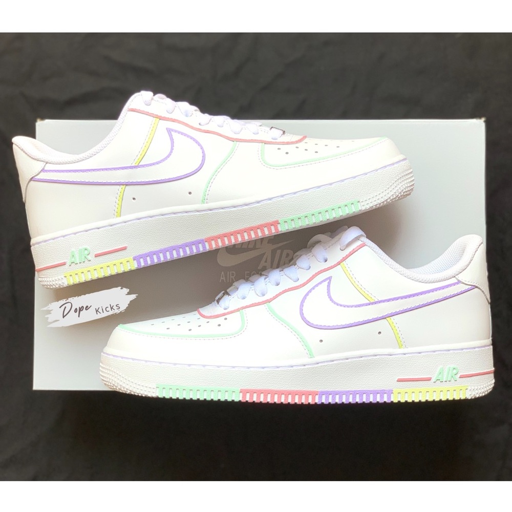 Pastel Outline Air Force 1 Shoes